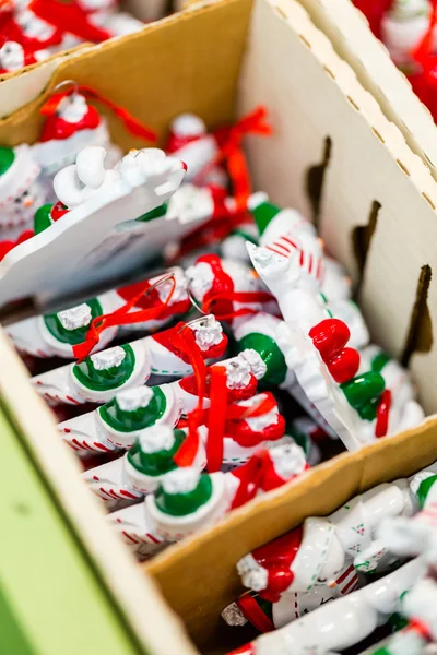 Christmas decorations in boxes — Stock Photo, Image