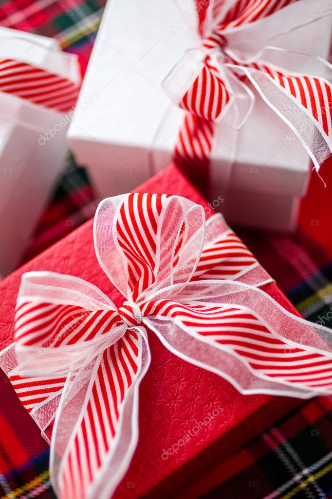 Red and white Chtistmas gifts