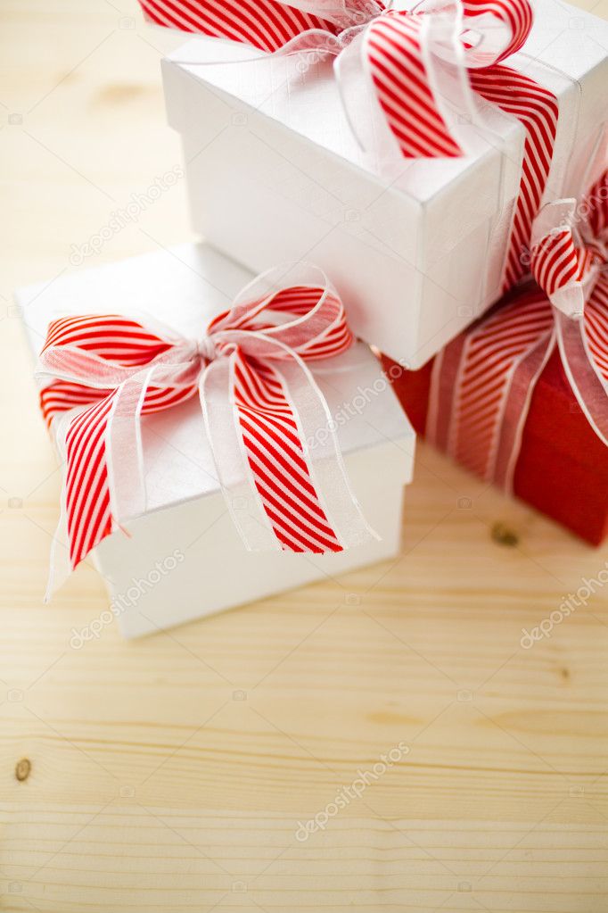 Red and white Chtistmas gifts