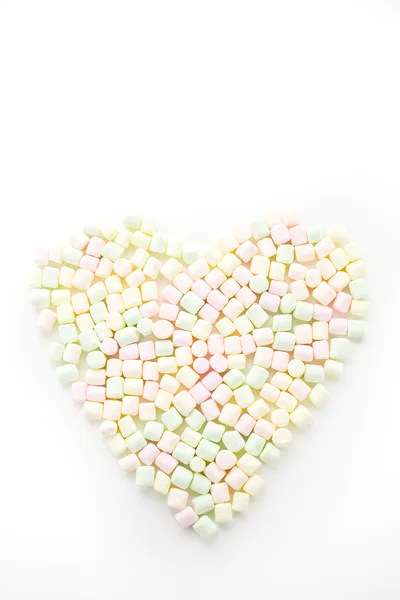 Marshmallows in Herzform — Stockfoto