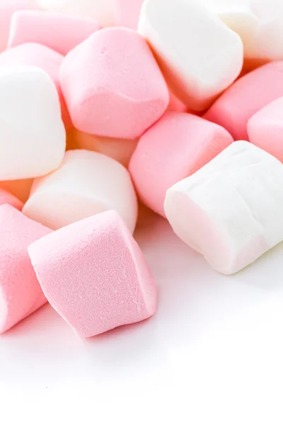 白色和粉红色棉花糖 — 图库照片