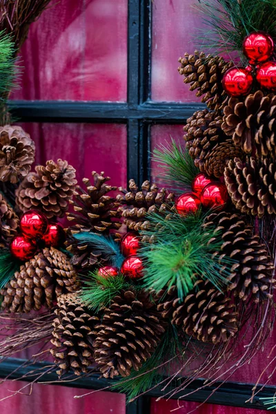 Christmas wreath close up — Stock Photo, Image