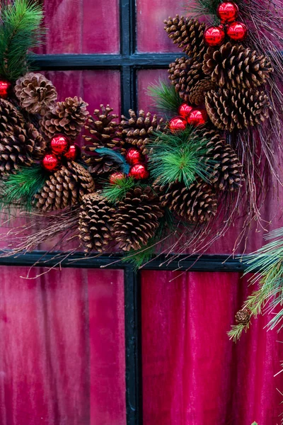 Christmas wreath close up — Stock Photo, Image