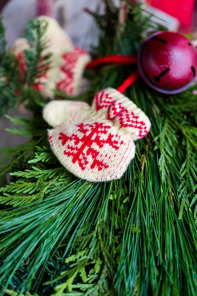 Christmas wreath close up — Stock Photo, Image