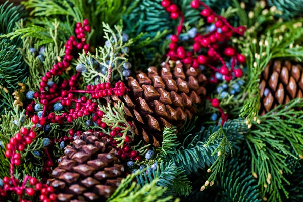 Christmas wreath close up — Stock Photo, Image