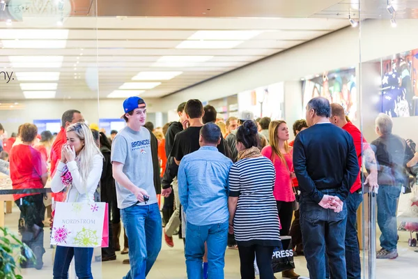 Typiska nordamerikanska gallerian på Black Friday shopping — Stockfoto