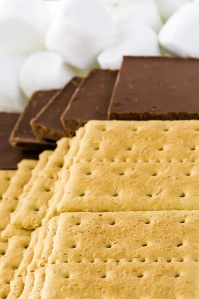 Estación Smores con grandes malvaviscos blancos — Foto de Stock