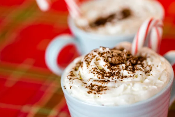 Hot chocolate garnished with whipped cream — Stock Photo, Image