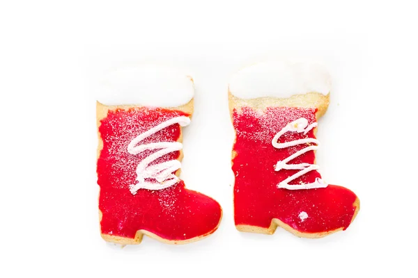 Рождественское печенье, обувь — стоковое фото