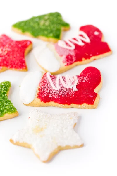 Mängd olika färgglada Christmas cookies — Stockfoto