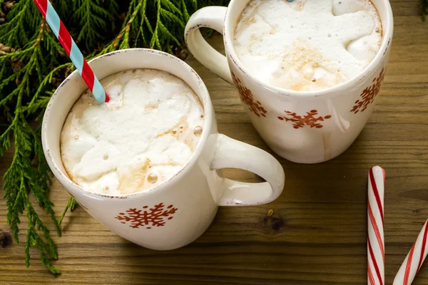 Cokelat panas dengan marshmallow buatan rumah . — Stok Foto