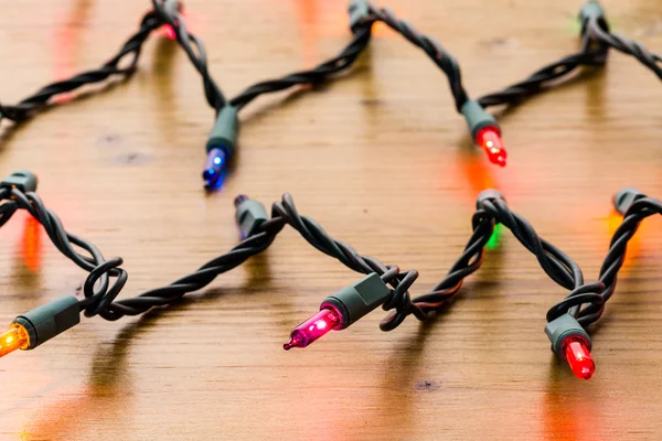 Luces de Navidad en el suelo — Foto de Stock