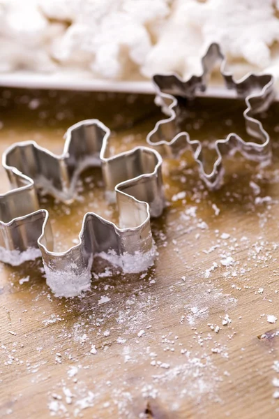 Making marshmallows in shapes of snowflakes — Stock Photo, Image