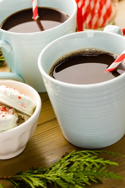 Cups with hot chocolate — Stock Photo, Image