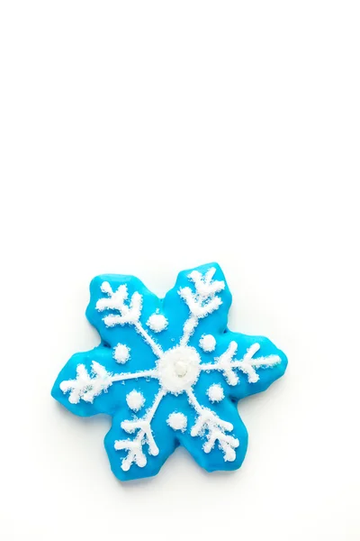 Blue cookie in shape of snowflakes — Stock Photo, Image