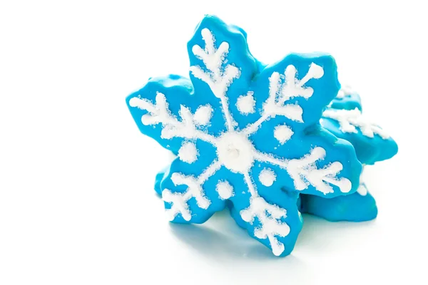 Galletas azules en forma de copos de nieve — Foto de Stock