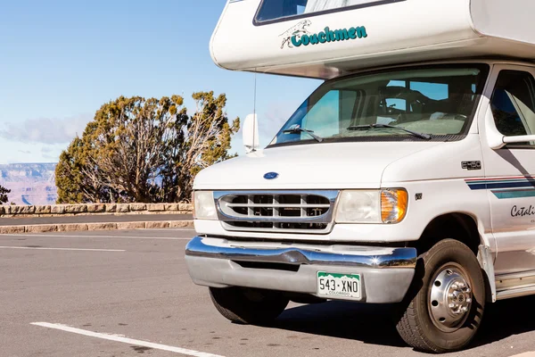 Camping at Grand Canyon in motor home — Stock Photo, Image