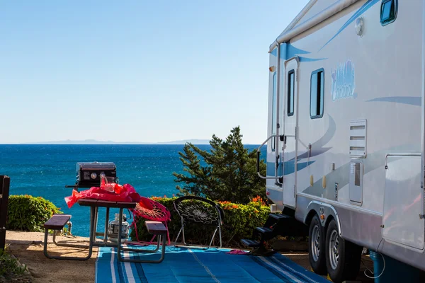 Winter RV camping in California — Stock Photo, Image