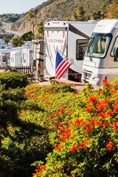 Campeggio camper invernale in California — Foto Stock