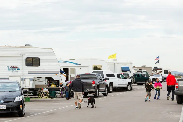 Zima, Rv camping w Kalifornii — Zdjęcie stockowe