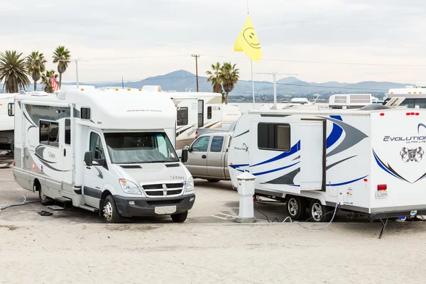 Winter RV camping in California — Stock Photo, Image