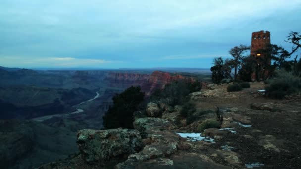 Vue sur le désert tour de guet Grand Canyon — Video