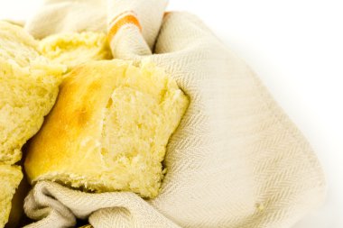 Taze pişmiş hamur mayası akşam yemeği rulo