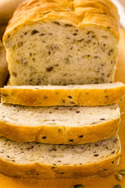 Artisan sourdough seeded bread — Stock Photo, Image