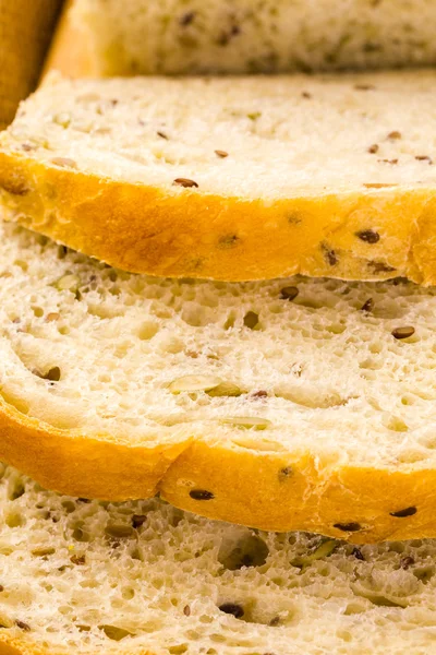 Fresh artisan sourdough seeded bread — Stock Photo, Image