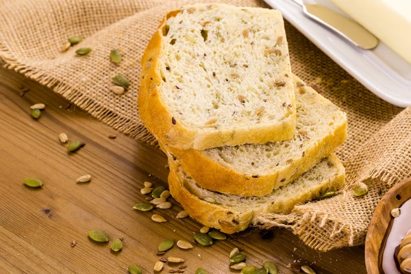 Artisan sourdough seeded bread — Stock Photo, Image