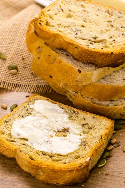 Artisan sourdough seeded bread — Stock Photo, Image