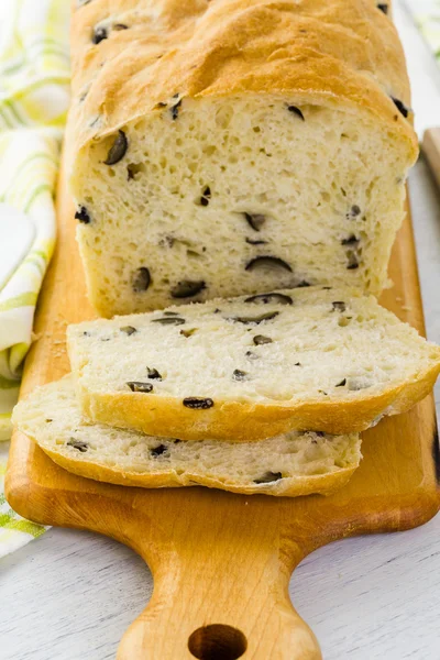 Artisan sourdough olive bread — Stock Photo, Image