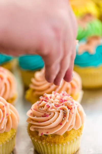 Fresh multicolored cupcakes — Stock Photo, Image