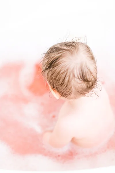 Cute baby girl taking a bath — Stock Photo, Image