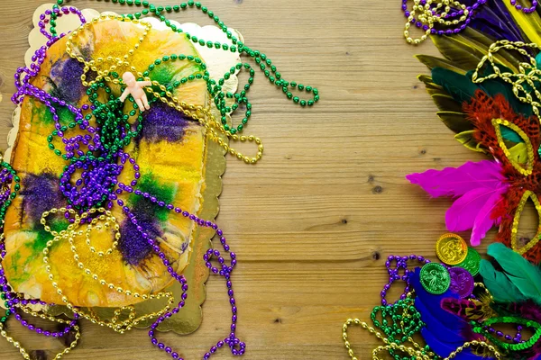 King cake for Mardi Gras — Stock Photo, Image