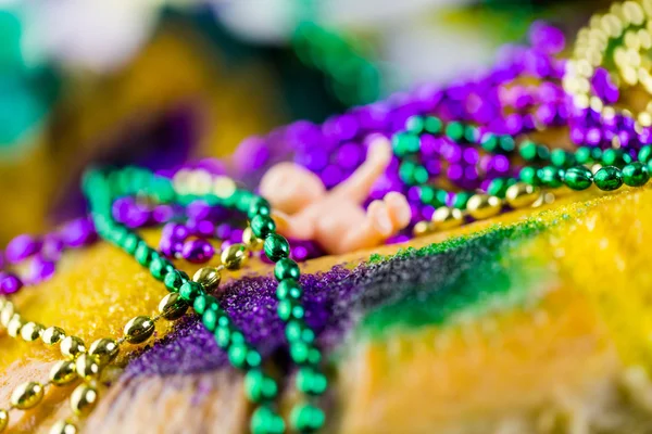 King cake close up pour Mardi Gras — Photo