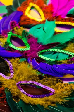 Mardi Gras için çok renkli süslemeleri