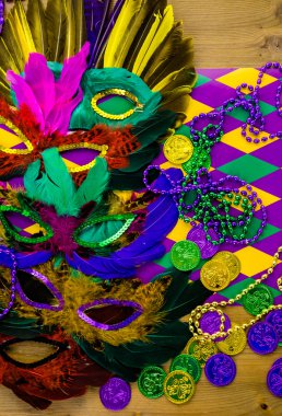 Mardi Gras için çok renkli süslemeleri