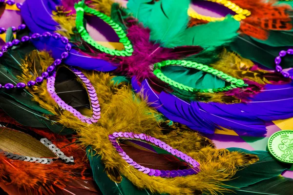 Decorazioni multicolori per Mardi Gras — Foto Stock