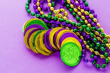 Mardi Gras partisi için çok renkli süslemeleri