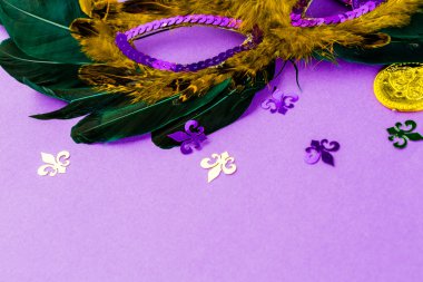 Mardi Gras partisi için çok renkli süslemeleri