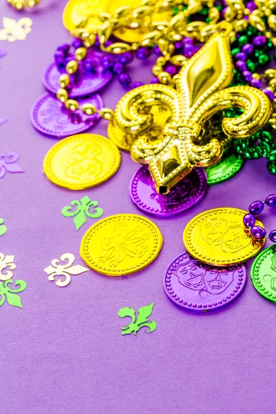 Multicolored decorations for Mardi Gras party — Stock Photo, Image