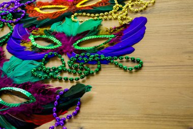 Mardi Gras partisi için çok renkli süslemeleri