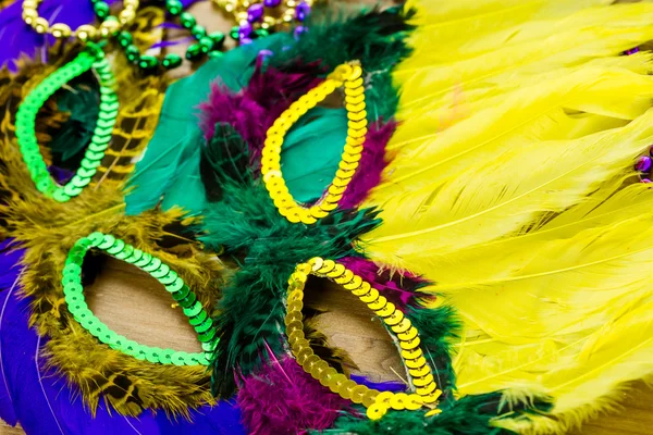 Multicolored decorations for Mardi Gras party — Stock Photo, Image