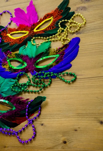 Multicolored decorations for Mardi Gras party — Stock Photo, Image