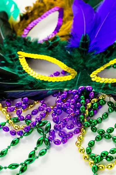 Různobarevné dekorace pro Mardi Gras party — Stock fotografie