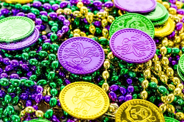 Multicolored decorations for Mardi Gras party — Stock Photo, Image