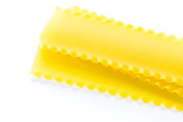 Organic yellow lasagne pasta — Stock Photo, Image