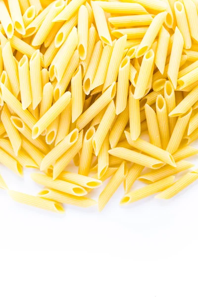 Organic yellow rigate pasta — Stock Photo, Image