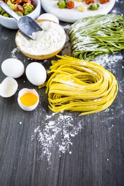 Fettuccine makarna ile taze üretmek